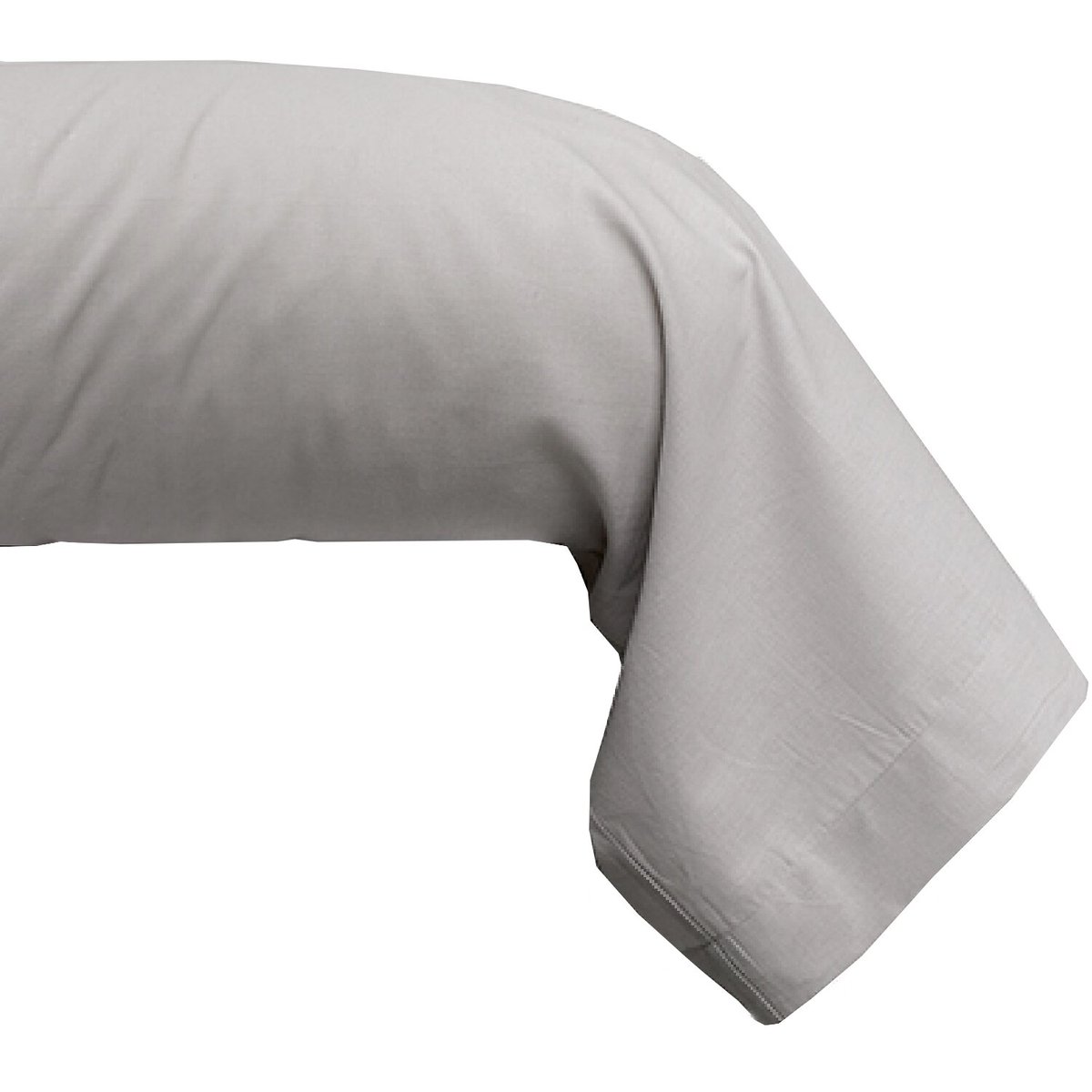 Une taie de traversin 100% coton gris clair, C DESIGN HOME TEXTILE