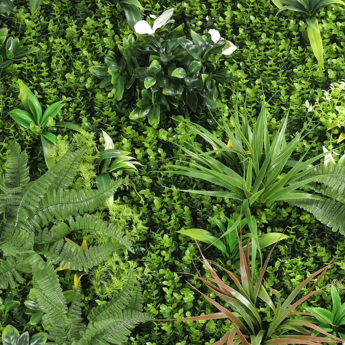 Mur végétal artificiel jungle tropicale premium intérieur et extérieur 100x100 cm, OIKO vert, OVIALA