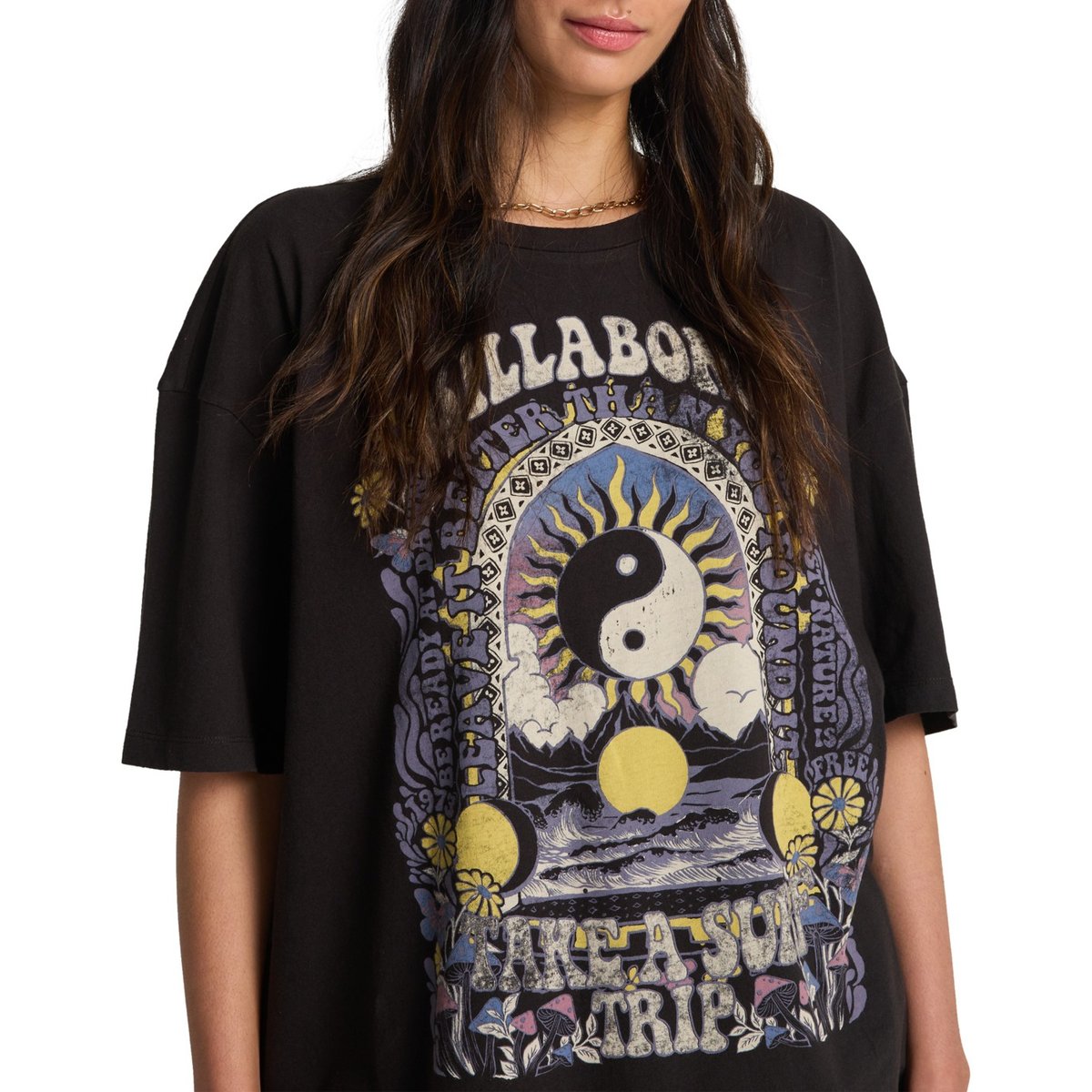 T shirt manches courtes SURF TRIP noir off black, BILLABONG