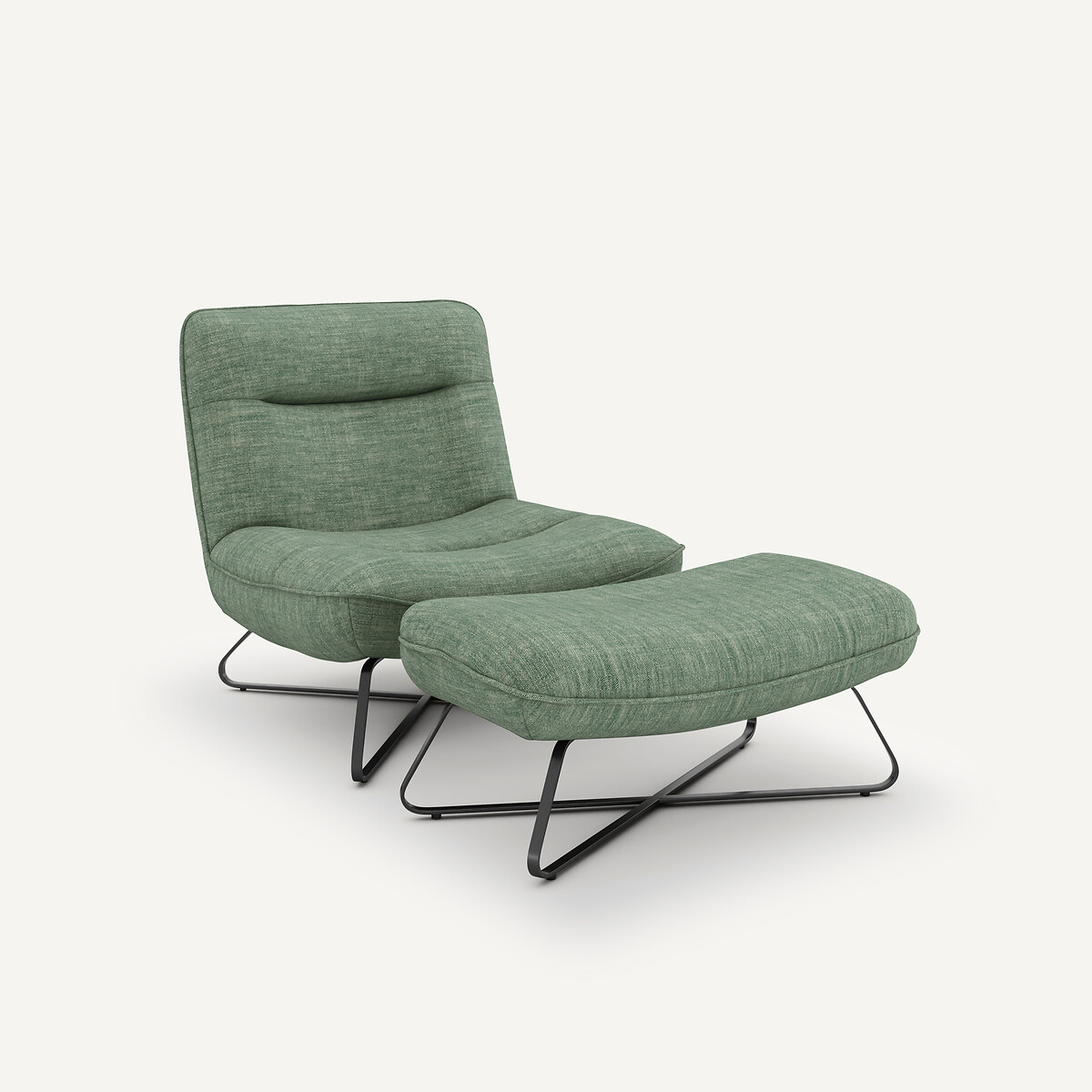 Fauteuil toile en lin, Helma vert grisé, AM.PM