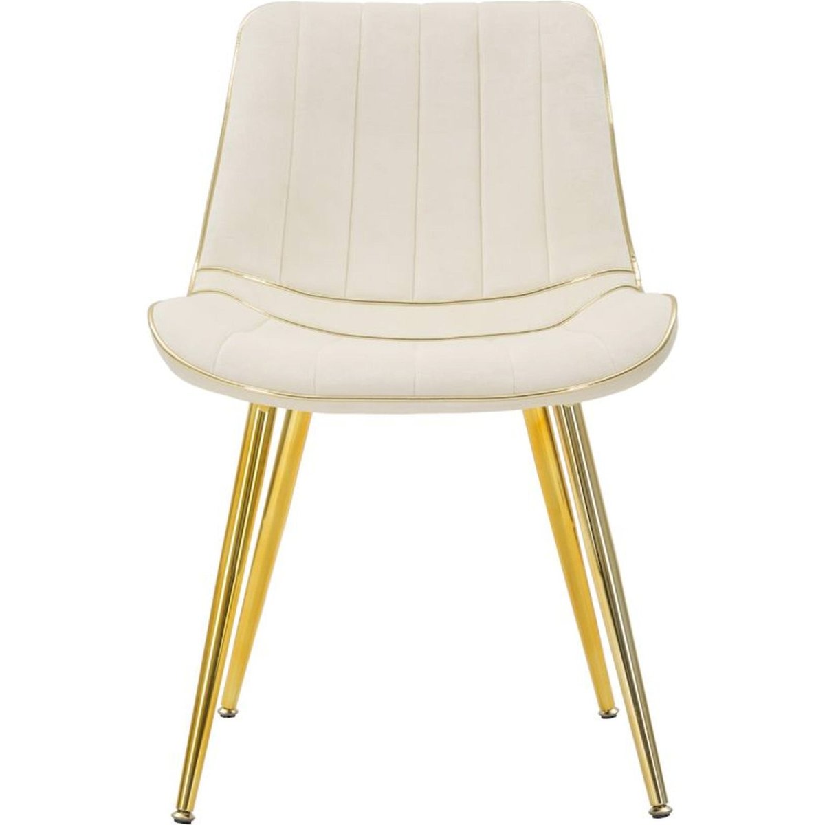 Chaise assise rembourrée lot de 2 GLAM crème et or, RECOLLECTION