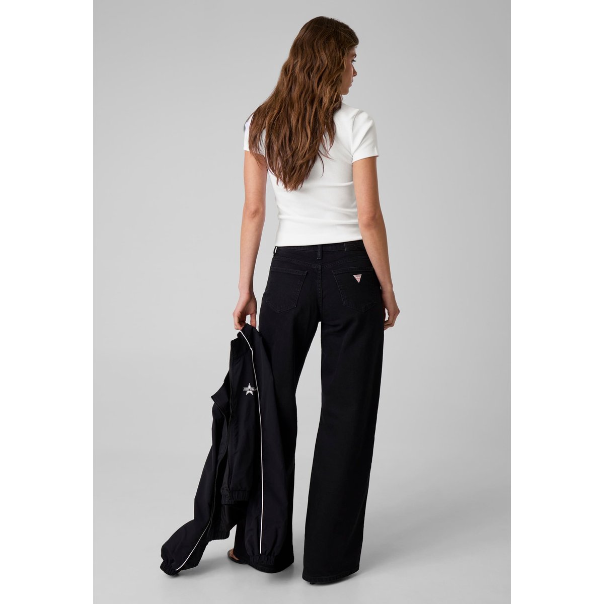 T-Shirt Avec Logo Brodé blanc, GUESS JEANS