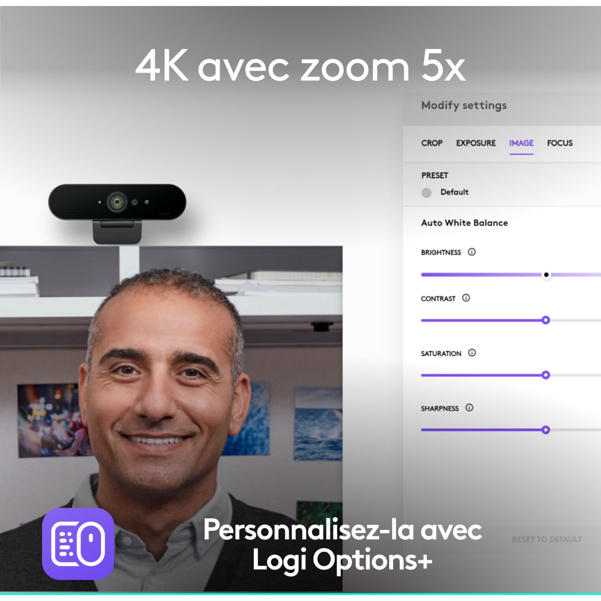 Webcam BRIO 4K GRAPHITE couleur unique, LOGITECH