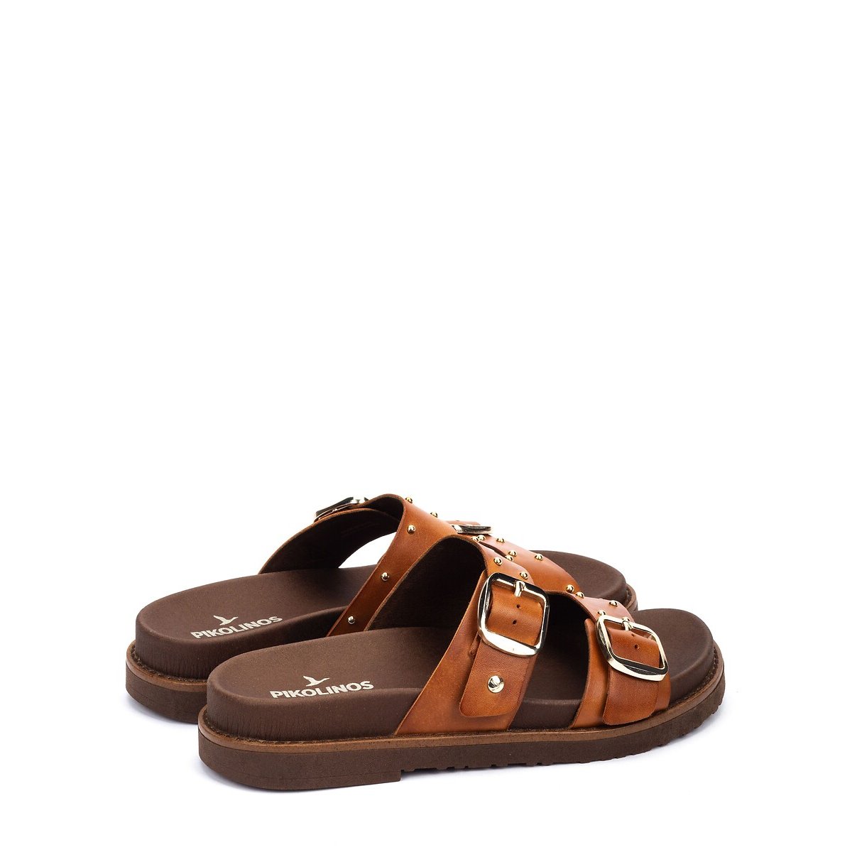 Mules en cuir Aitana cognac, PIKOLINOS