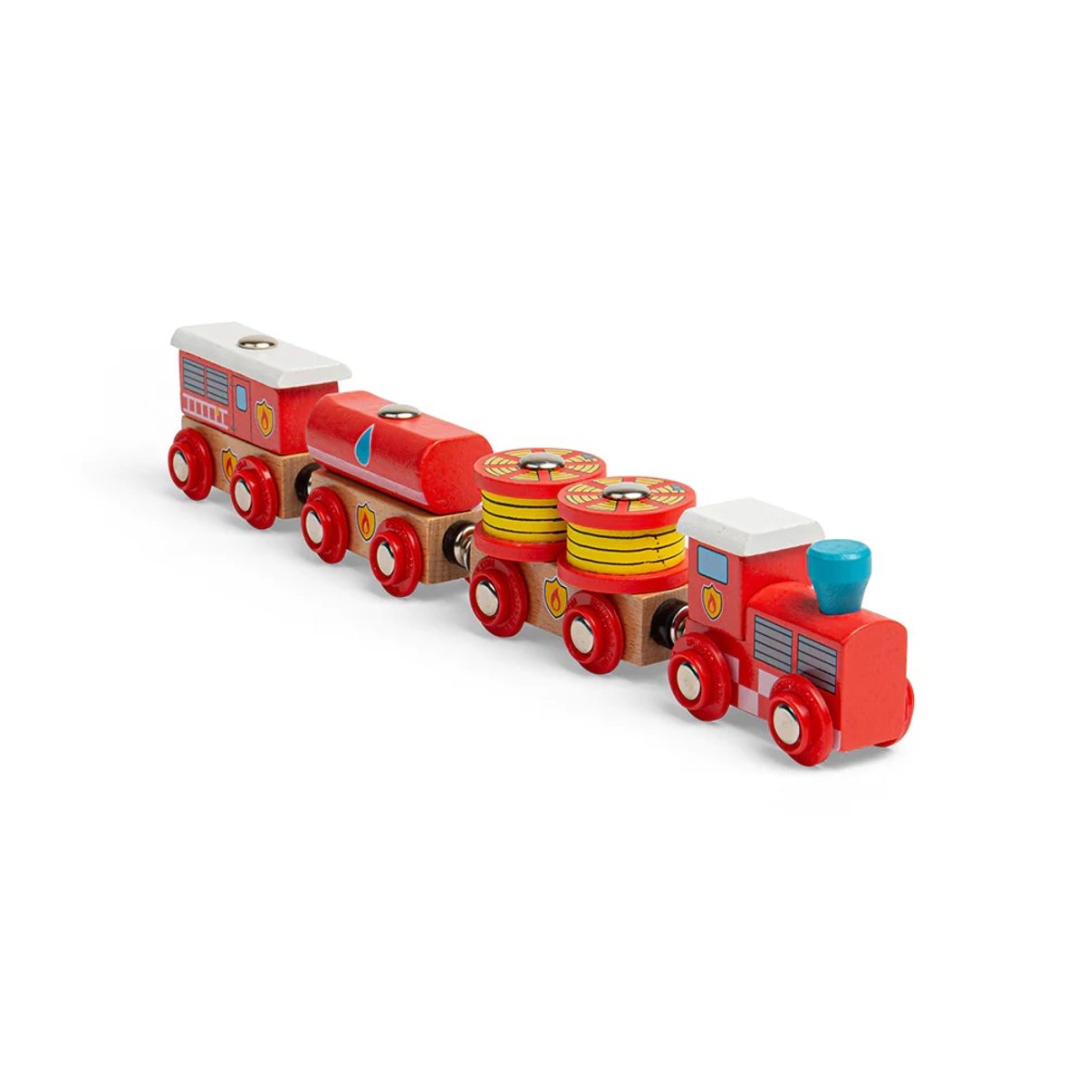 Train en bois Secours Incendie rouge, BIGJIGS