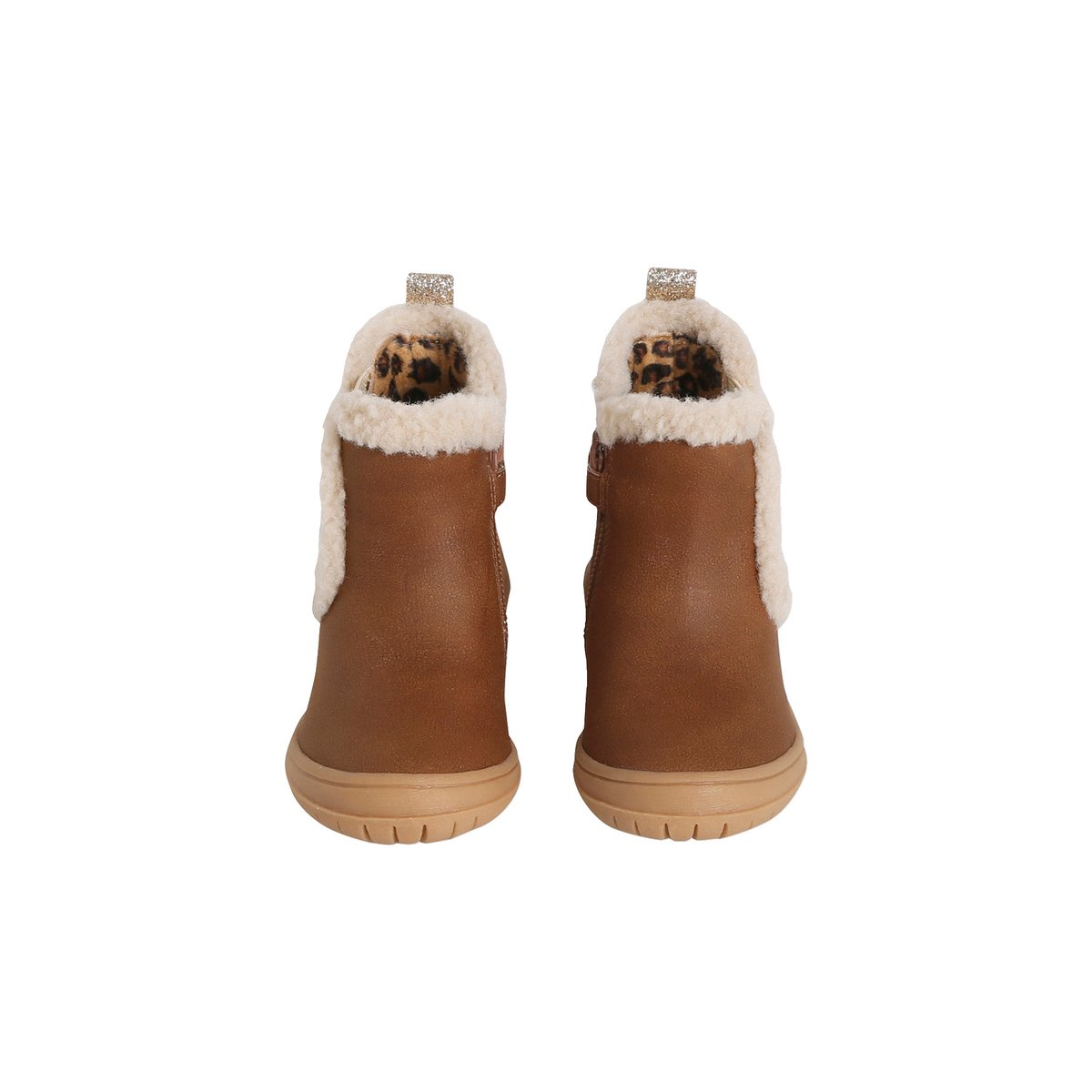 Boots bébé synthétique fourrées camel, VERTBAUDET