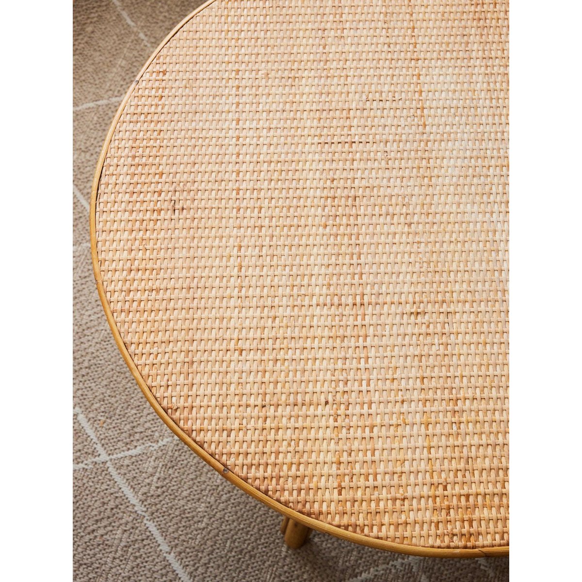 Table basse en rotin Léonie N°1016 - Bon état bois clair, DEBONGOUT