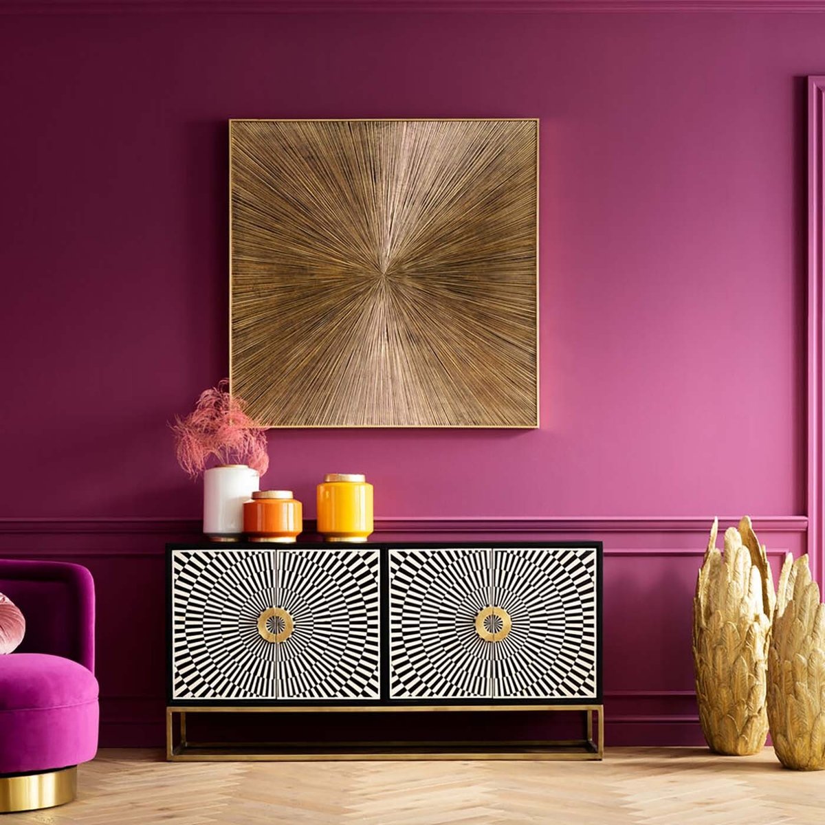 Buffet effet d'optique, ELECTRO noir et blanc, KARE DESIGN