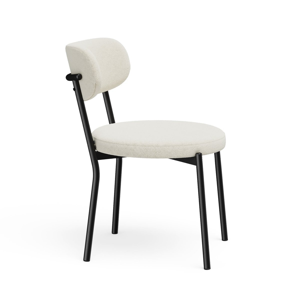 Lot de 2 chaises en tissu tramé toucher doux BAILEY crème, SIA HOME