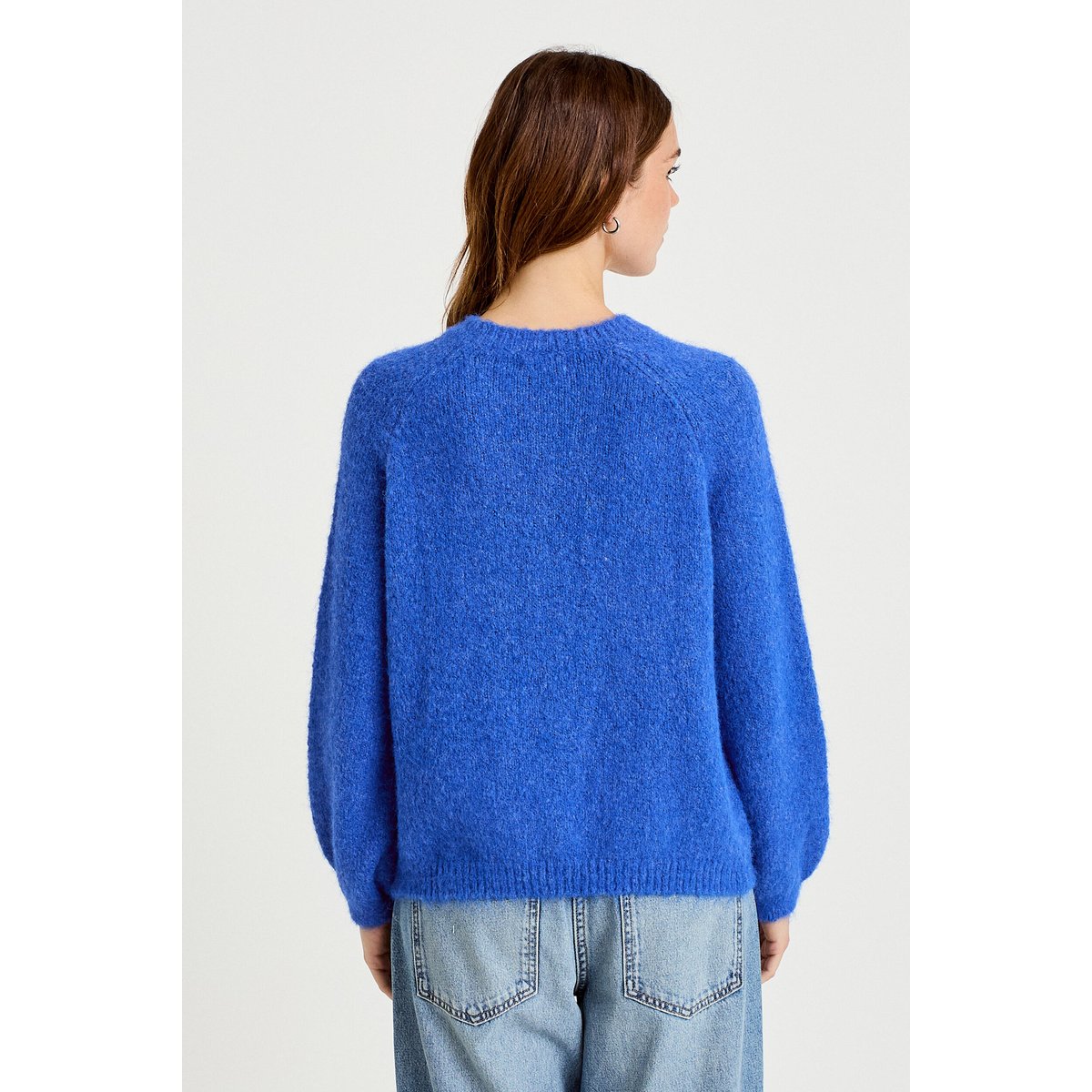 Pull ample col rond manches longues bleu electrique, CACHE CACHE