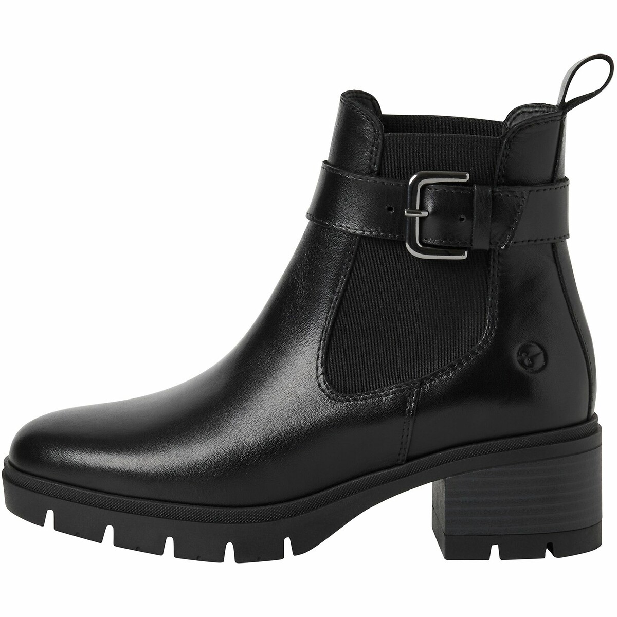 Boots en cuir noir, TAMARIS