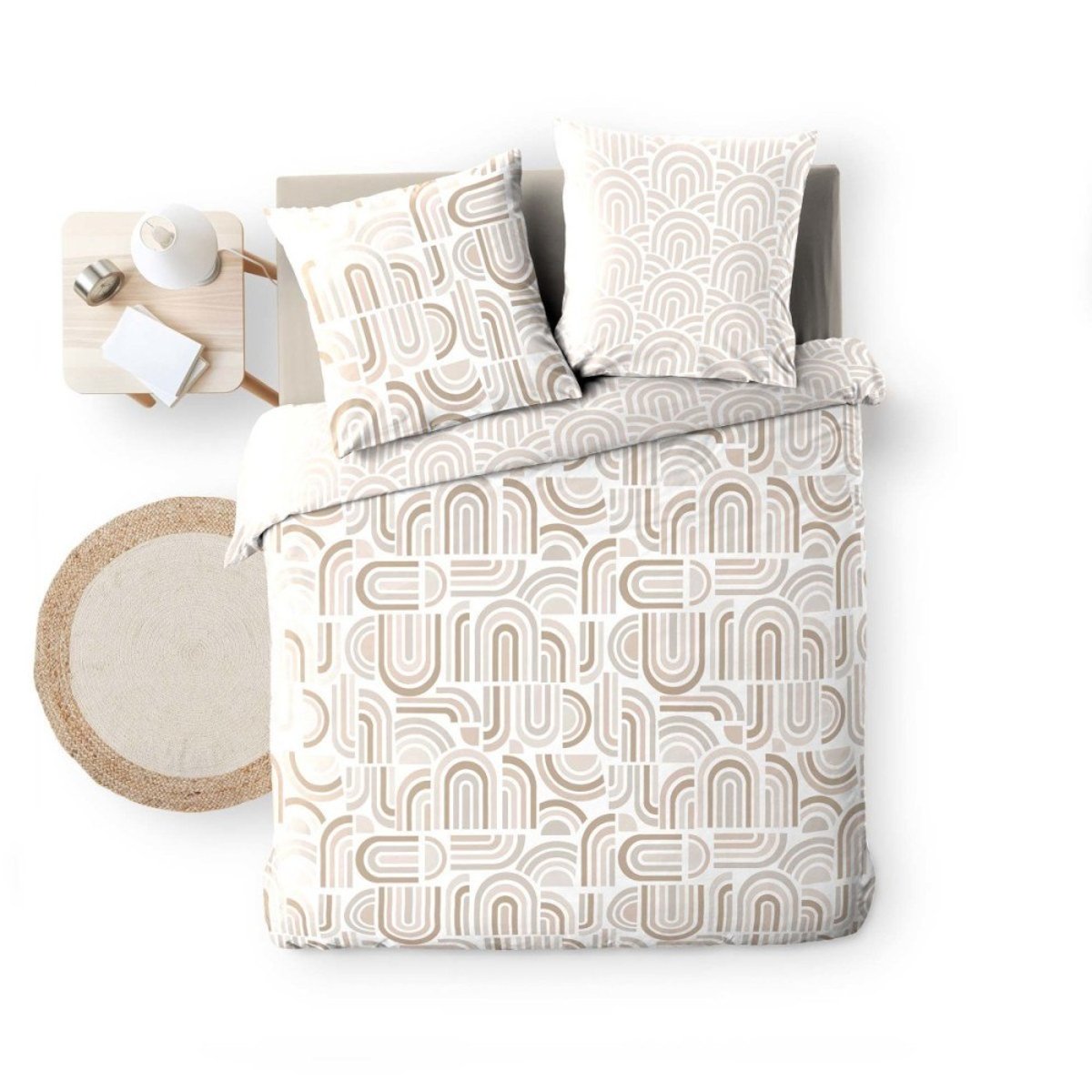 Housse De Couette 240x220 + 2 Taies Pandoris Microfibre blanc, DECORATIE
