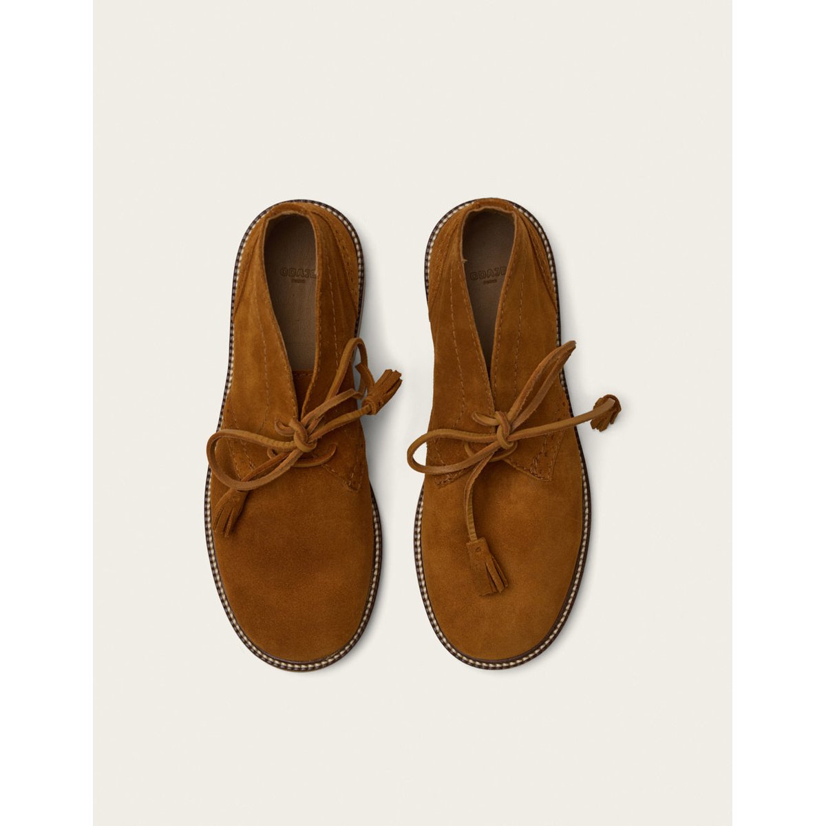 Bottines à lacets DEZI suède ambre, ODAJE