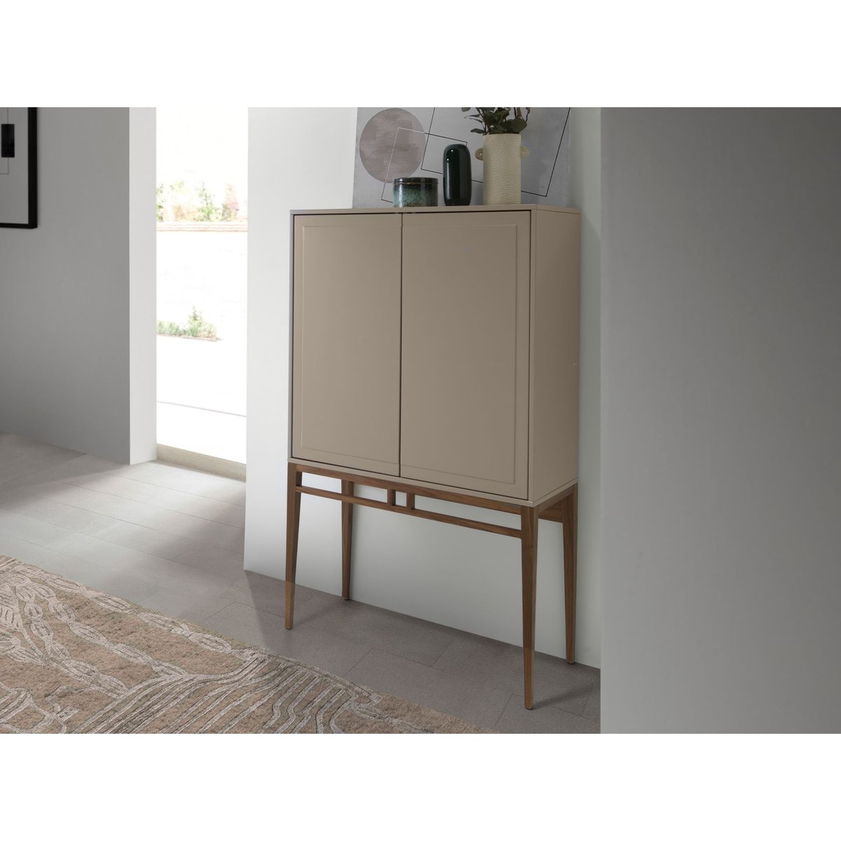 Buffet haut beige et noyer noyer | beige, ANGEL CERDA