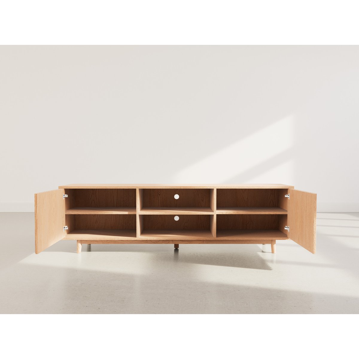 Meuble TV 2 portes 2 niches, FREYA bois, BEST MOBILIER