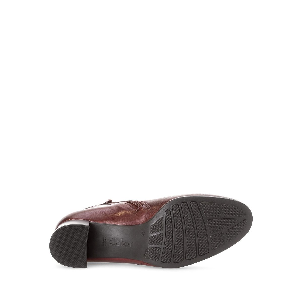 Bottines en cuir lisse à talon décroché rouge, GABOR
