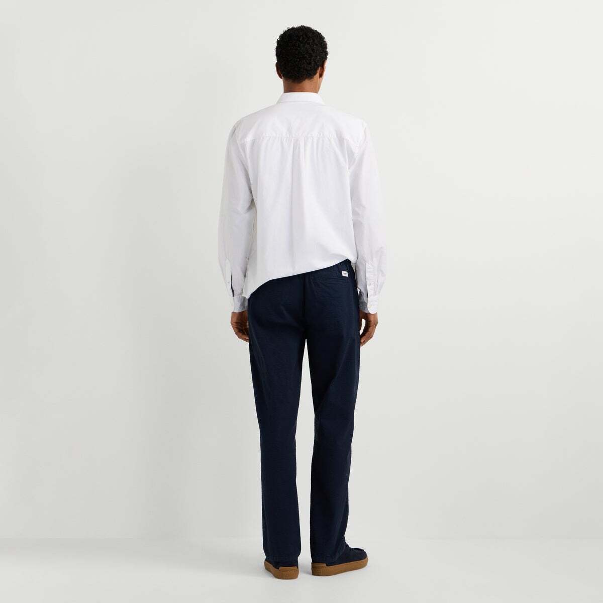 Pantalon Chino Seersucker Coupe Décontractée bleu mer profonde, PEPE JEANS