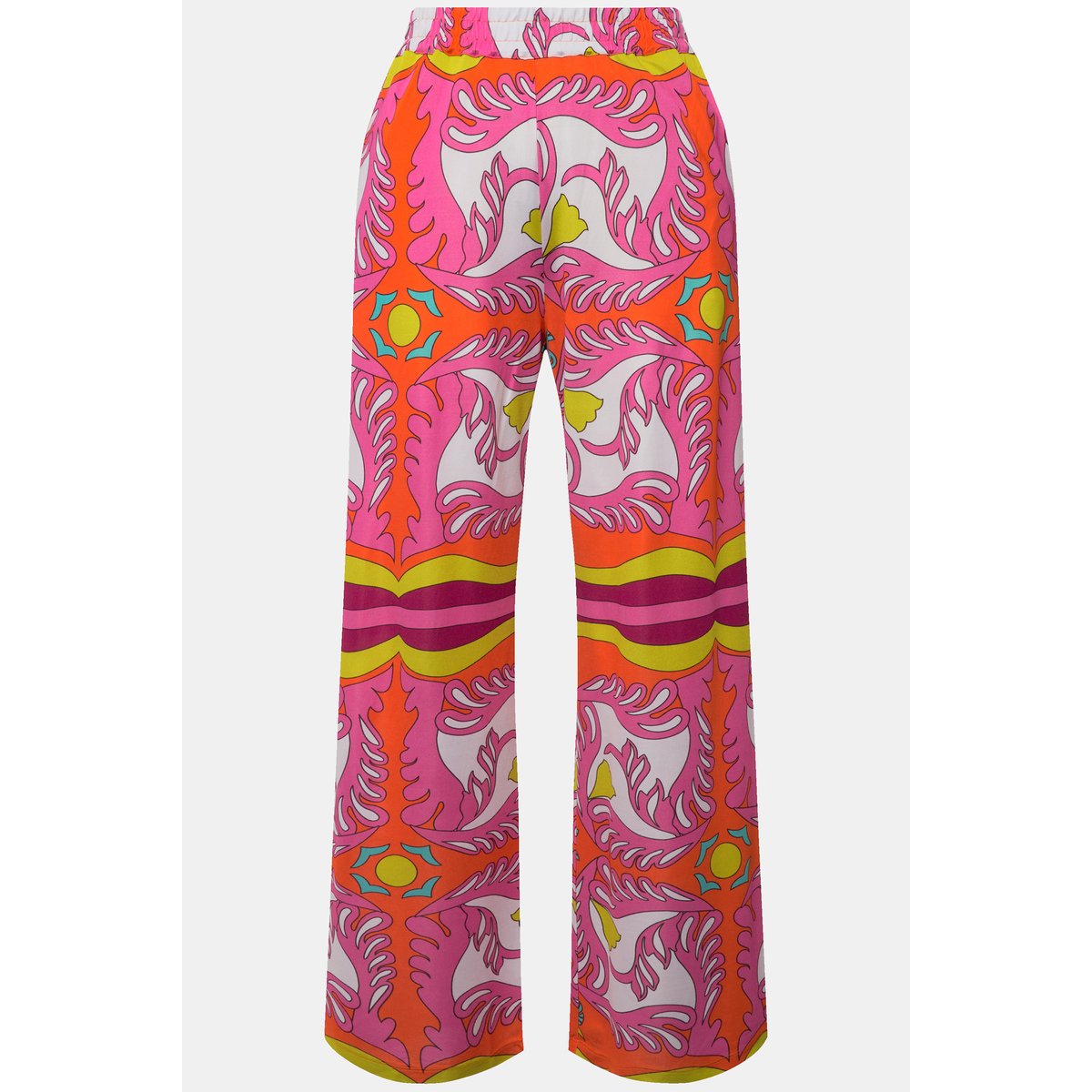 Pantalon slinky en jersey piqué. Jambe large orange clair, ULLA POPKEN