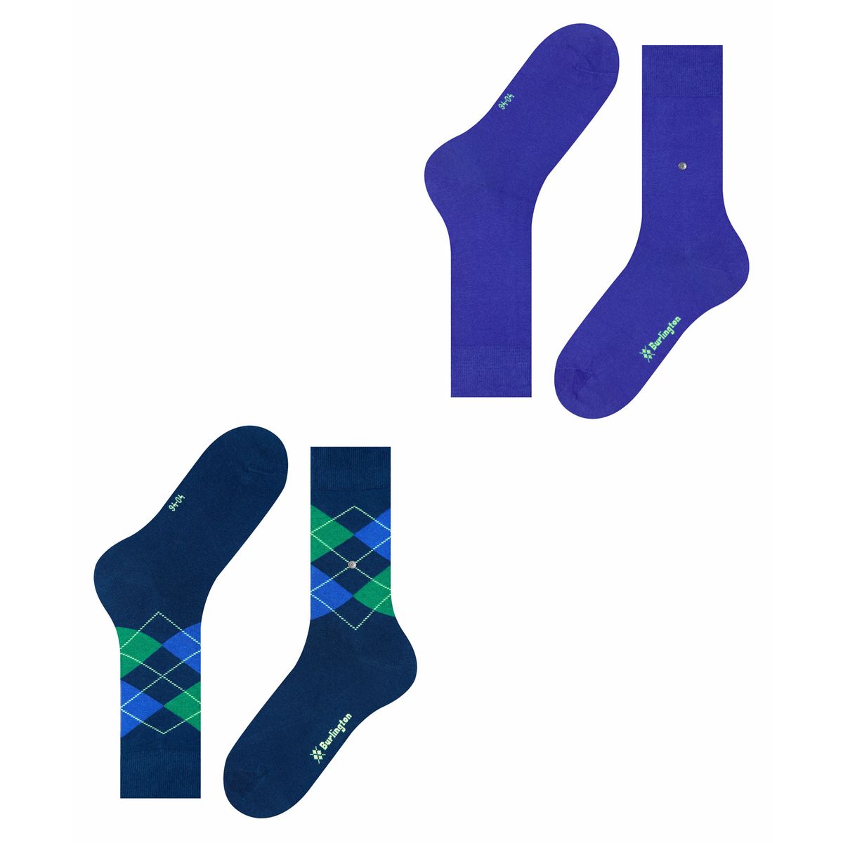 Chaussettes Unies Et Motifs Losange, Lot De 2 Pair gris/gris anthracite, BURLINGTON