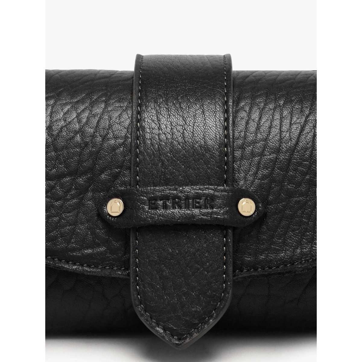 Sac bandoulière S Agnes cuir noir, ETRIER