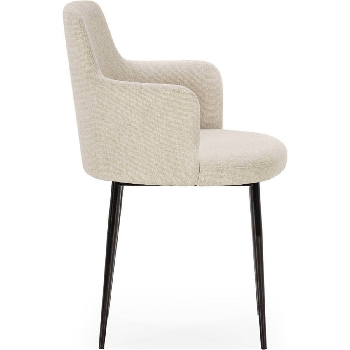 Chaise enveloppante en tissu et métal blanc et noir, RECOLLECTION