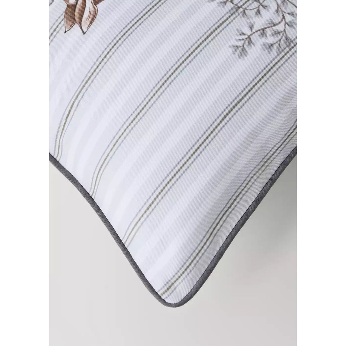 Taie d’oreiller 100 % coton imprimée 30x40 gris, MANGO HOME