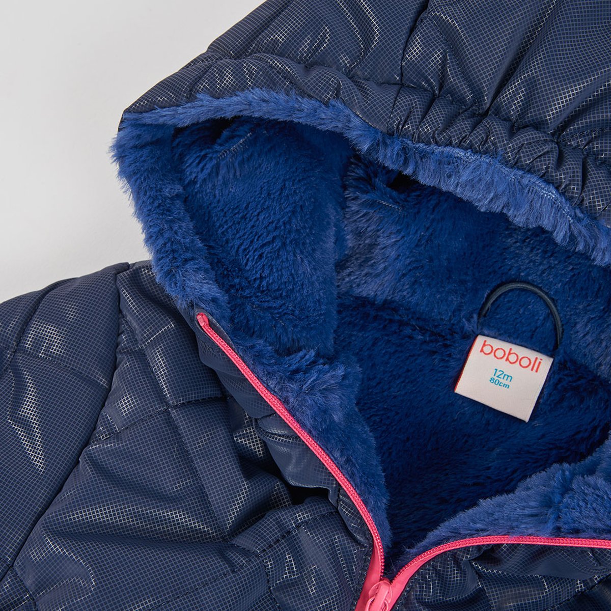 Parka fille tissu technique matelassée bleu, BOBOLI