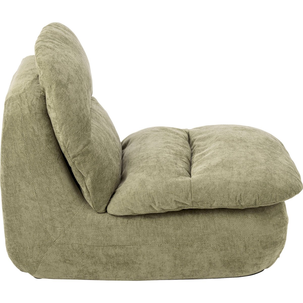 Chaise longue en tissu moelleux vert, RECOLLECTION