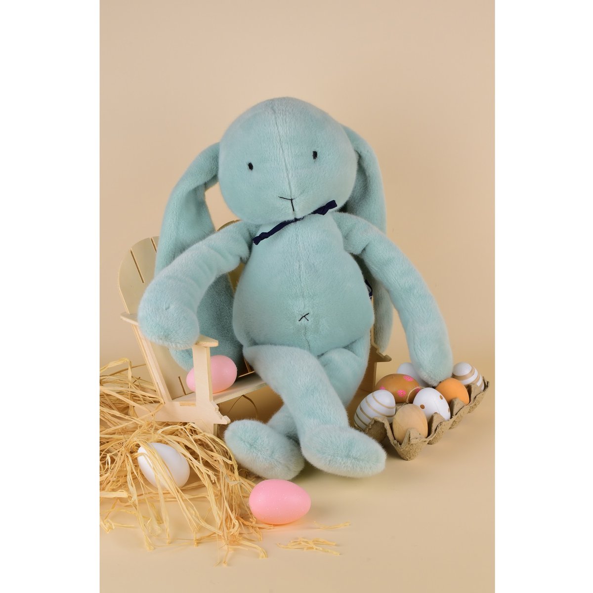 Peluche Lapin MELOE 56 cm vert sauge, MAILOU TRADITION