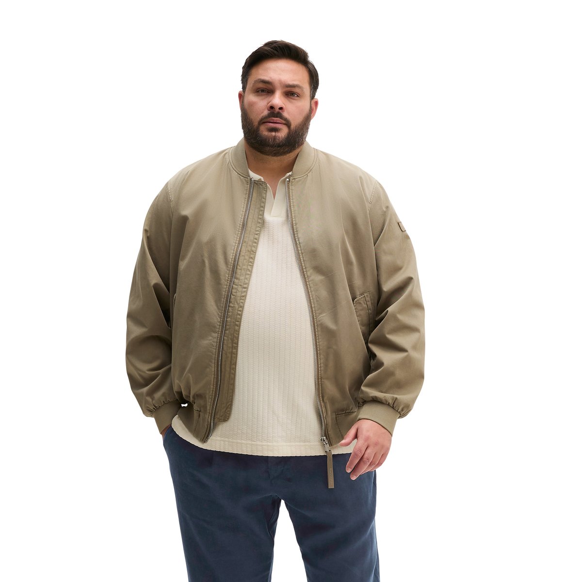 Blouson régulier en sergé de coton bio marron, MARC O'POLO