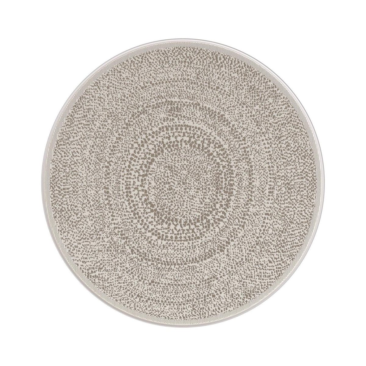 Tapis rond intérieur extérieur style ethnique TRIBAL beige sable, AFK LIVING