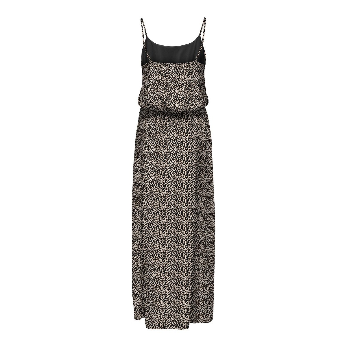 Vestido comprido às flores estampado preto/bege, ONLY
