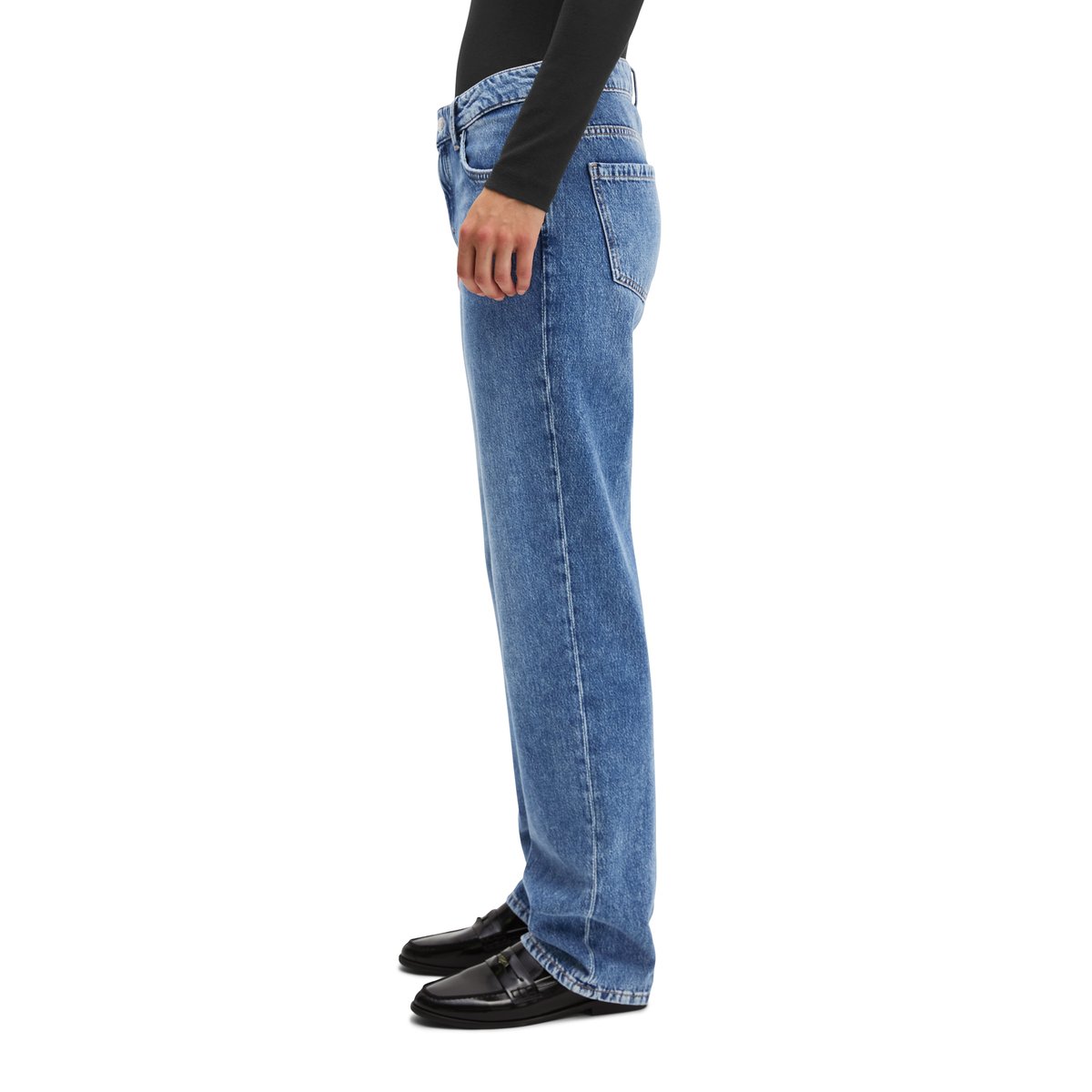 Jeans modèle Elin, coupe droite en denim rigide sans élasthanne bleu, MARC O'POLO