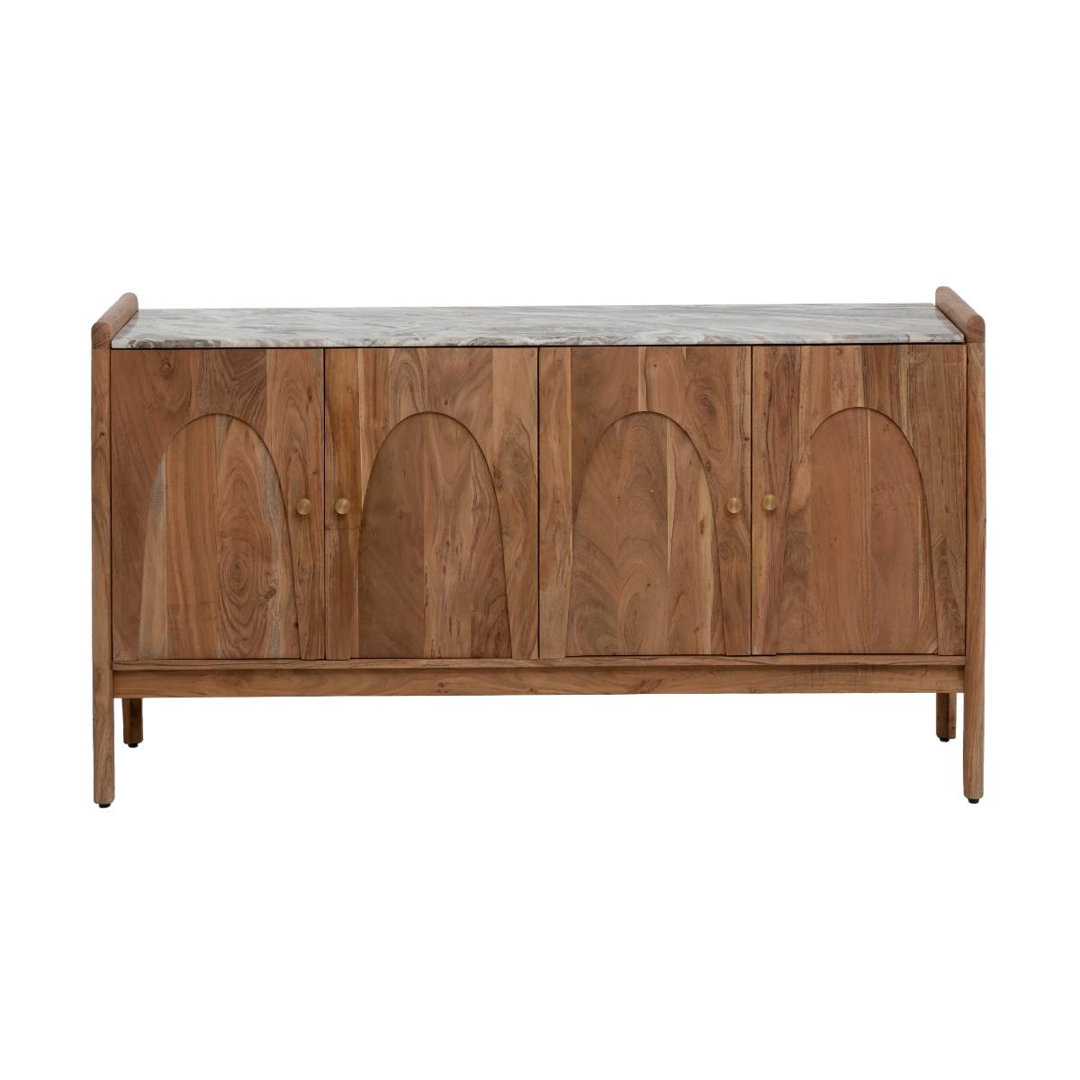 Buffet en bois d'acacia et marbre CALIX bois foncé, MADE IN MEUBLES 