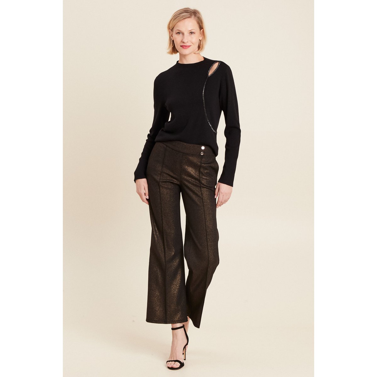Pull manches longues strass noir, BREAL