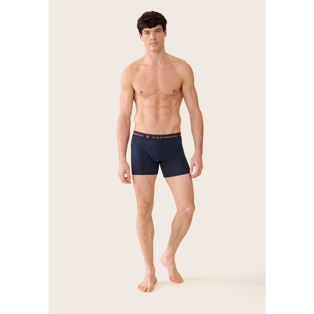 Lot de 3 boxers longs en coton Redoutable marine, LE SLIP FRANCAIS