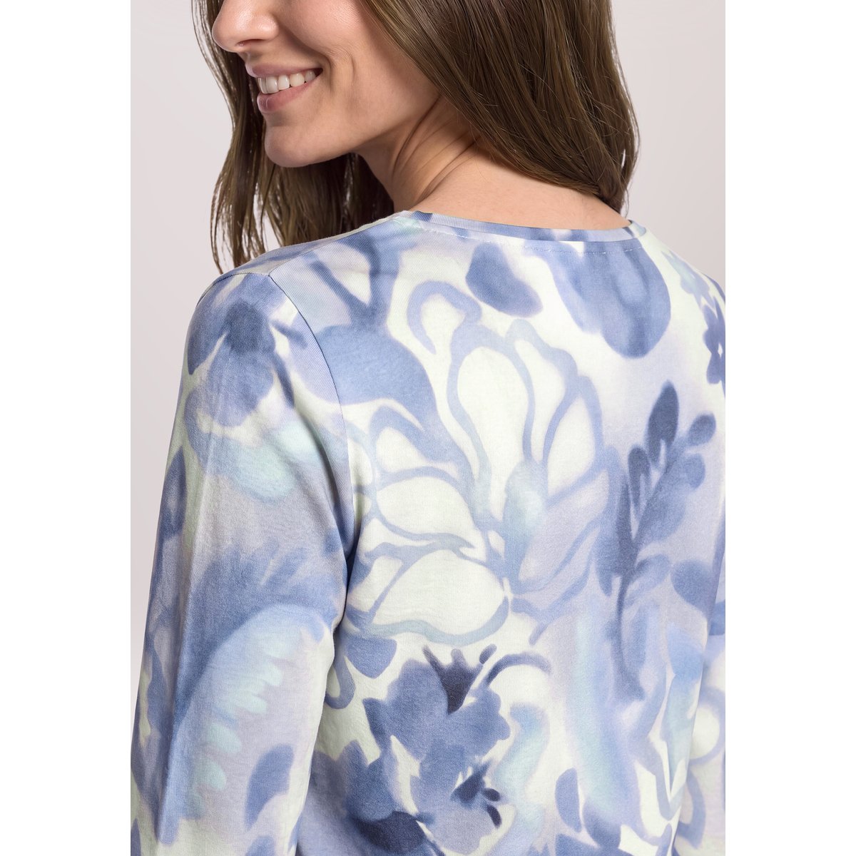T-shirt basique à imprimé beige/bleu, BETTY BARCLAY