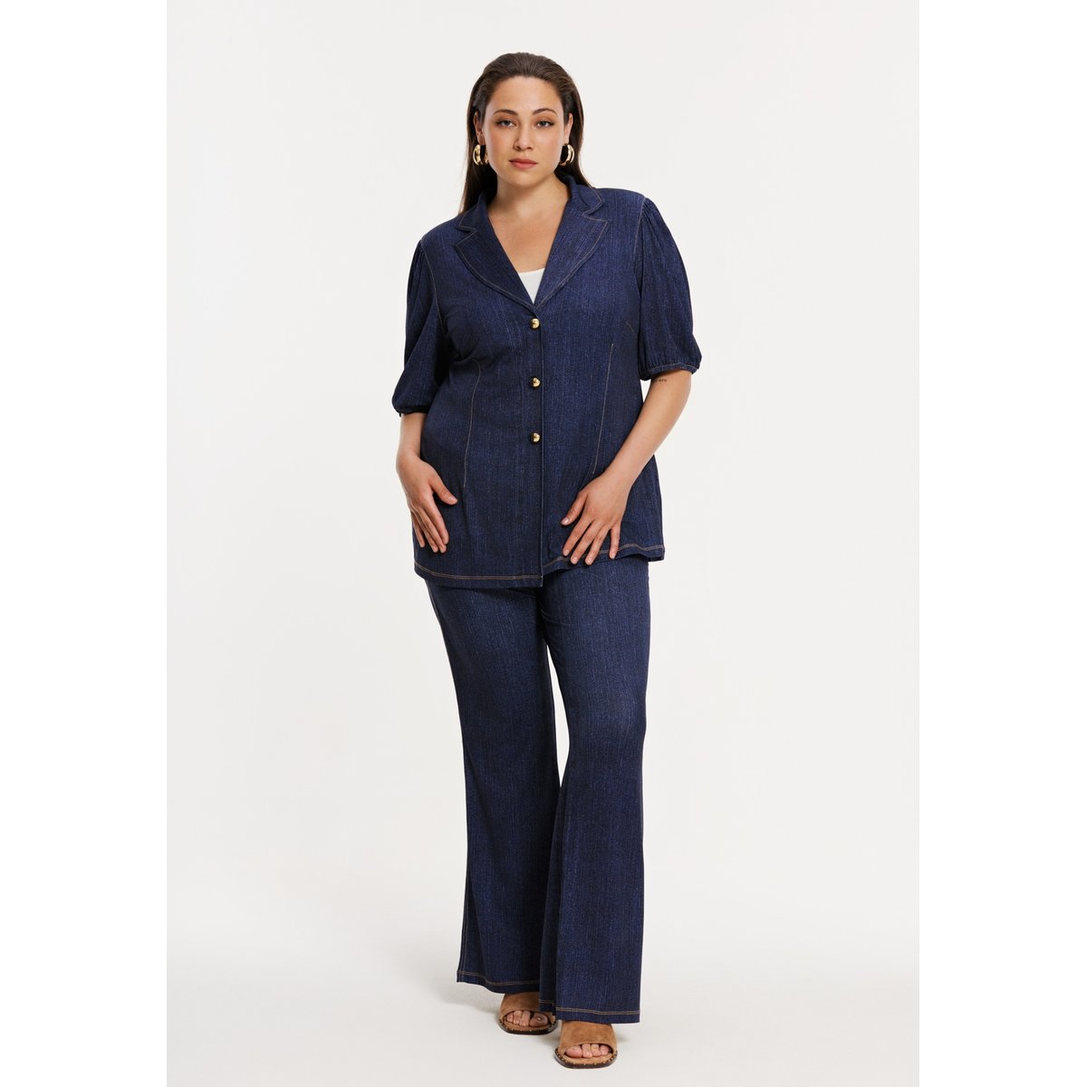 Pantalon Flare Fit bleu, YOEK
