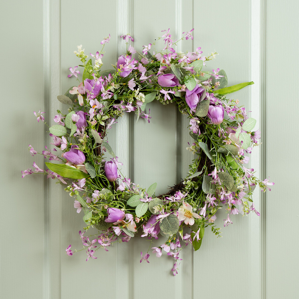 55cm Tulip Wreath lilac, SO'HOME