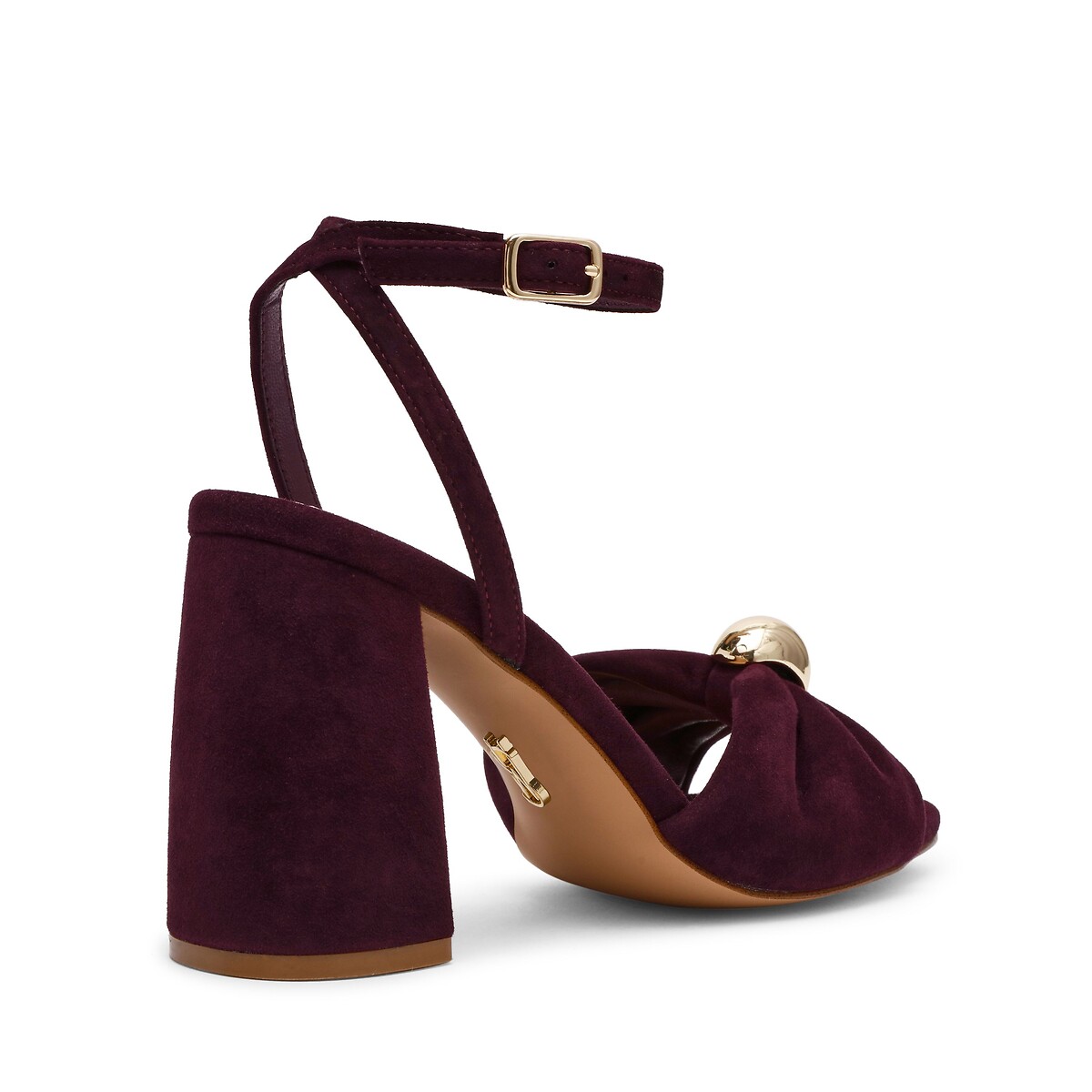 Meladi Block Heel Suede Sandals burgundy, STEVE MADDEN