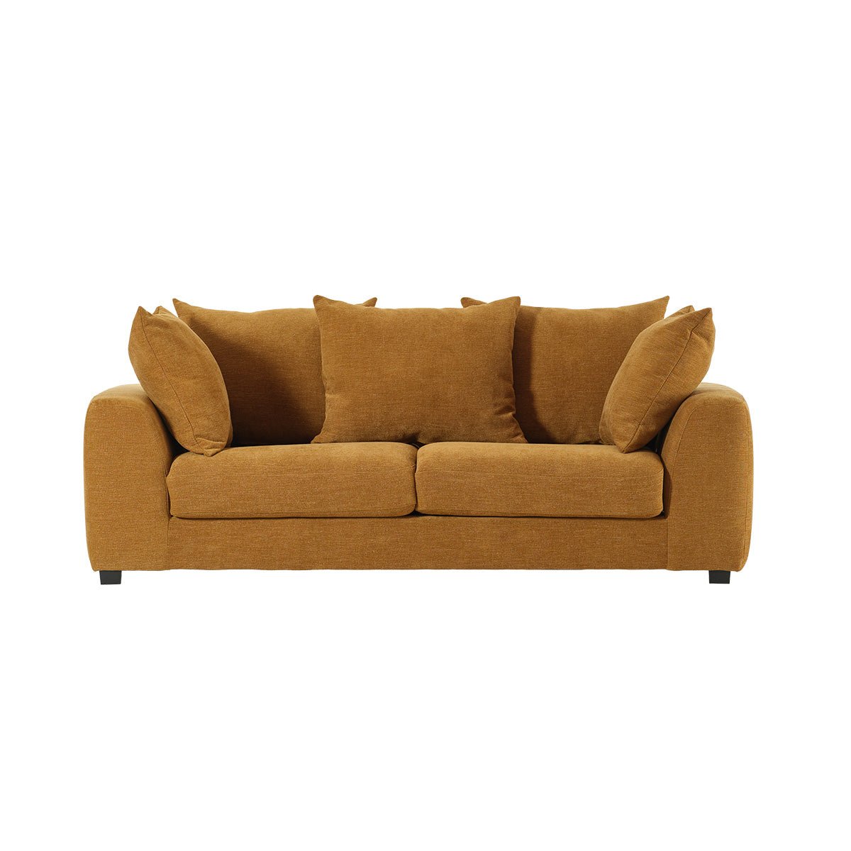 Canapé convertible 3 places en tissu effet lin EDMOND bronze, BERAH GETAH
