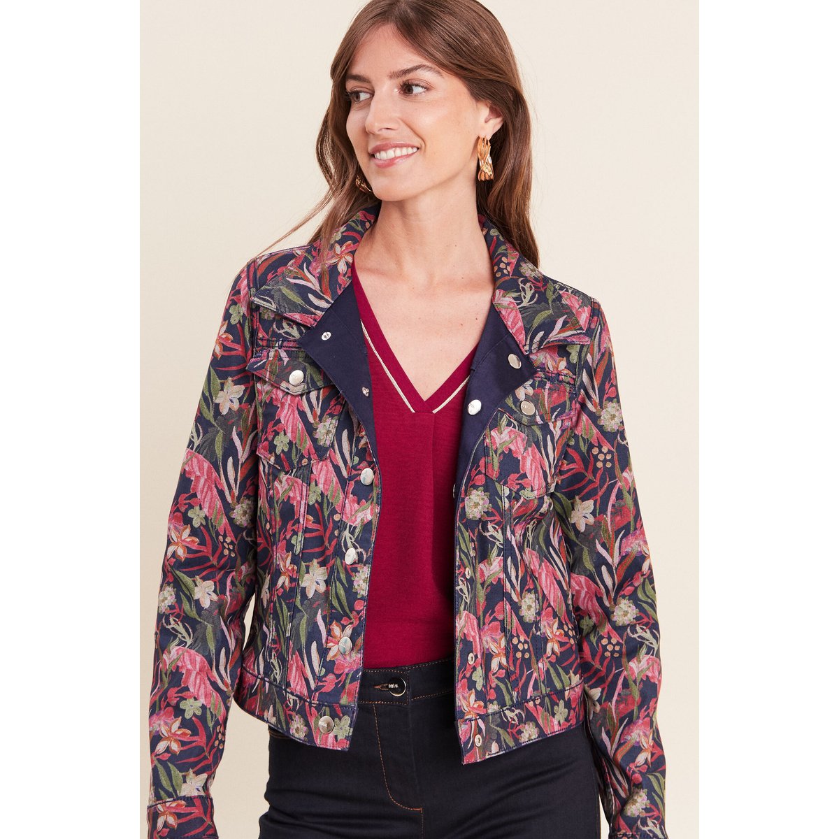 Veste cintrée réversible multicolore, BREAL