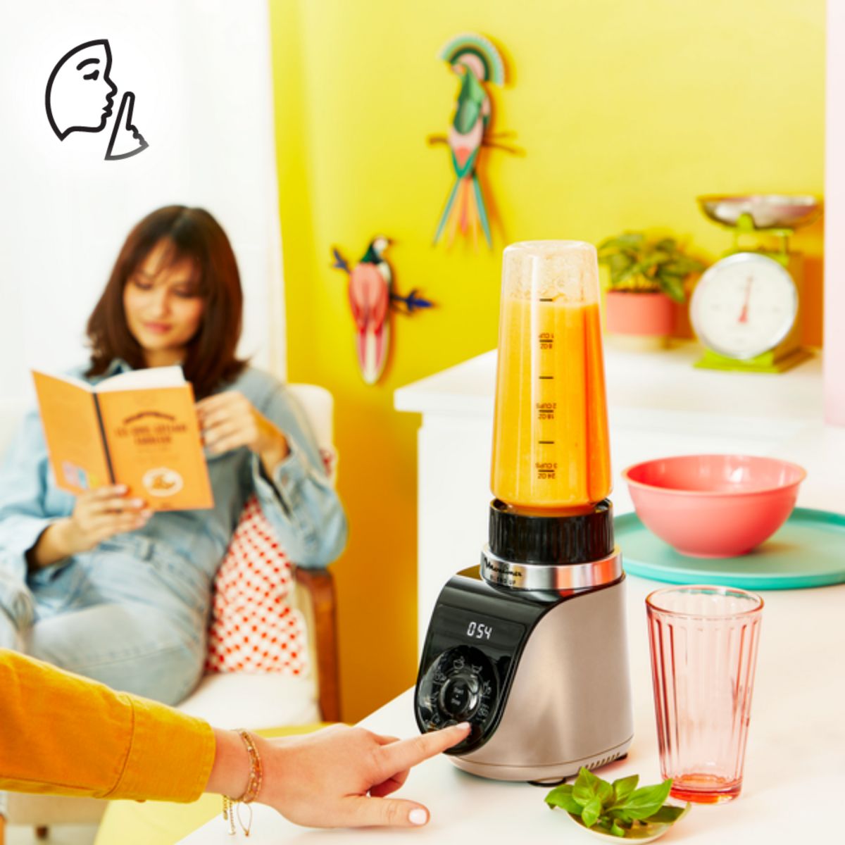 Blender Blend Up LM190AF0 mini blender - 8 programmes automatiques - Bol Tritan couleur unique, MOULINEX