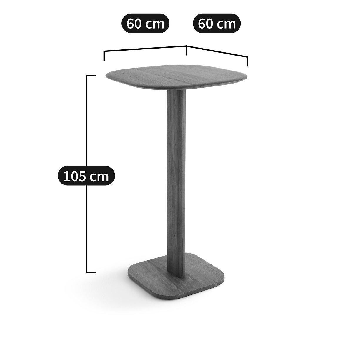 Mesa bistrot alta, em carvalho maciço e ferro, design Gallina, MONCEAU carvalho natural, EMMANUEL GALLINA X AM.PM