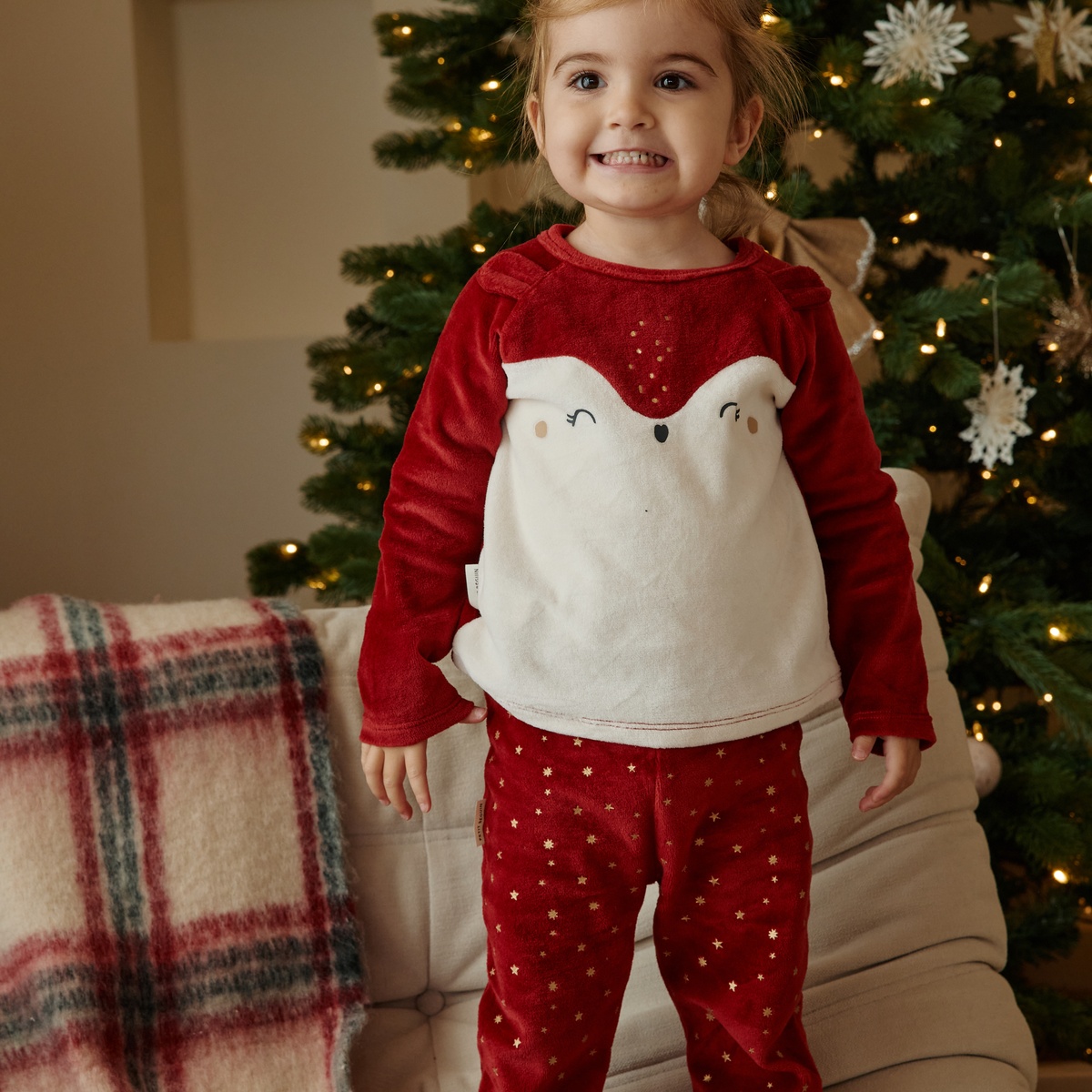 Pyjama enfant 2 pièces en velours Grace vanille, PETIT BEGUIN