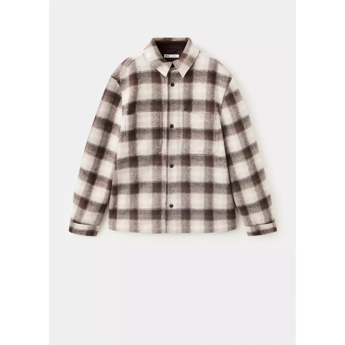 Surchemise flanelle carreaux marron, MANGO MAN