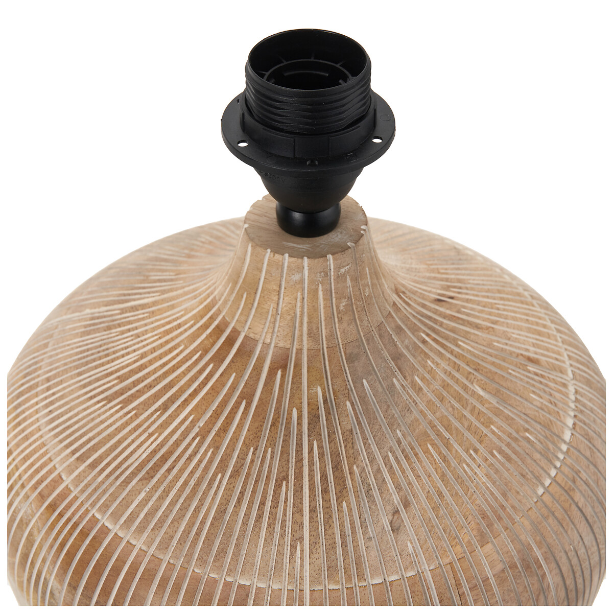 Thompson Textured Wood Table Lamp Base in White Wash white, ÉDITÉ