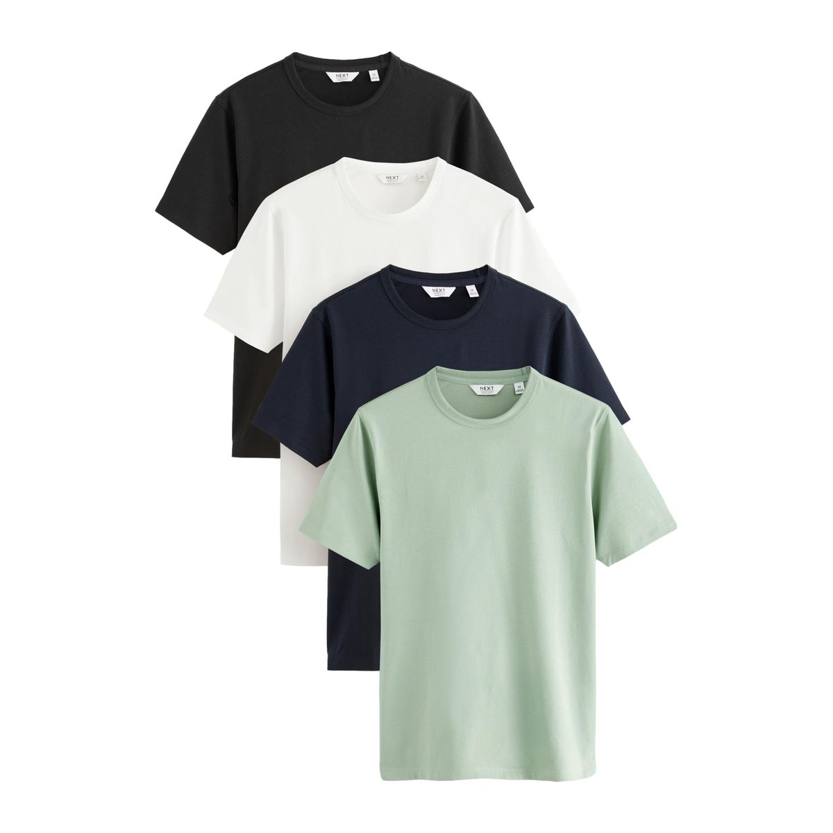 T-shirt motionflex doux, lot de 4 noir/vert/blanc/marine, NEXT