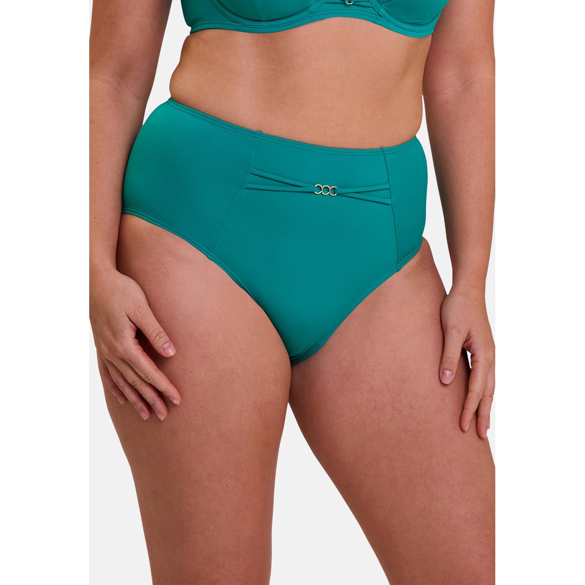Culotte de bain taille haute Moorea bleu vert, SANS COMPLEXE