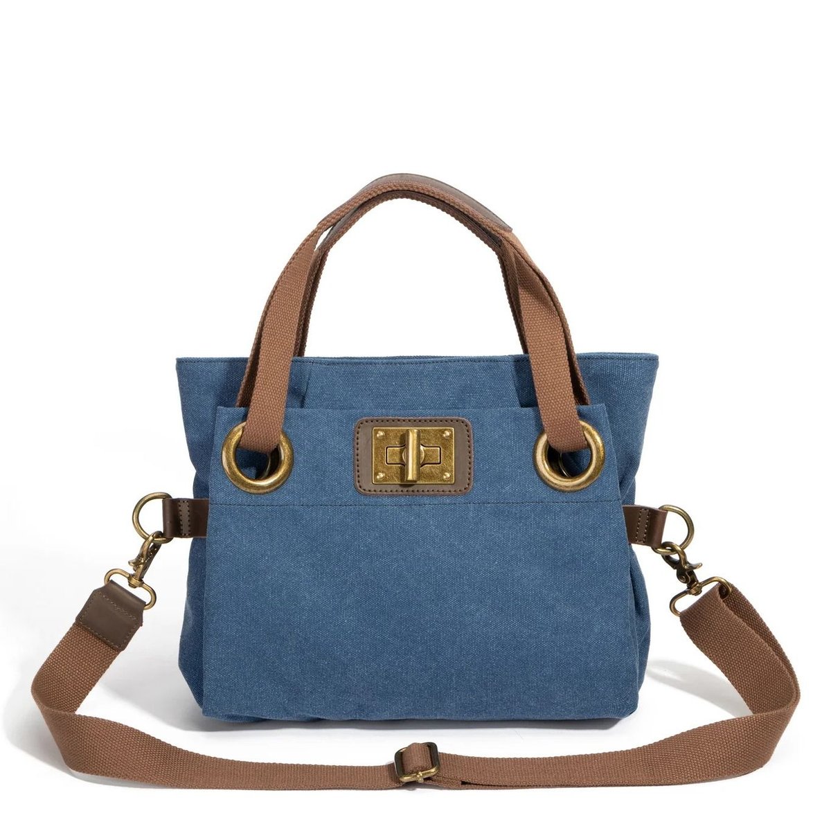 Sac porté épaule en cuir et toile TOBAGO MINI denim, OH MY BAG